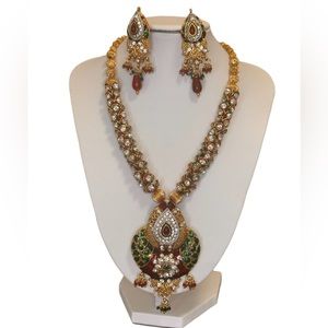Bridal Gold 14k playing on Sterling Silver: Meena Kari &Semi Precious Gemstones